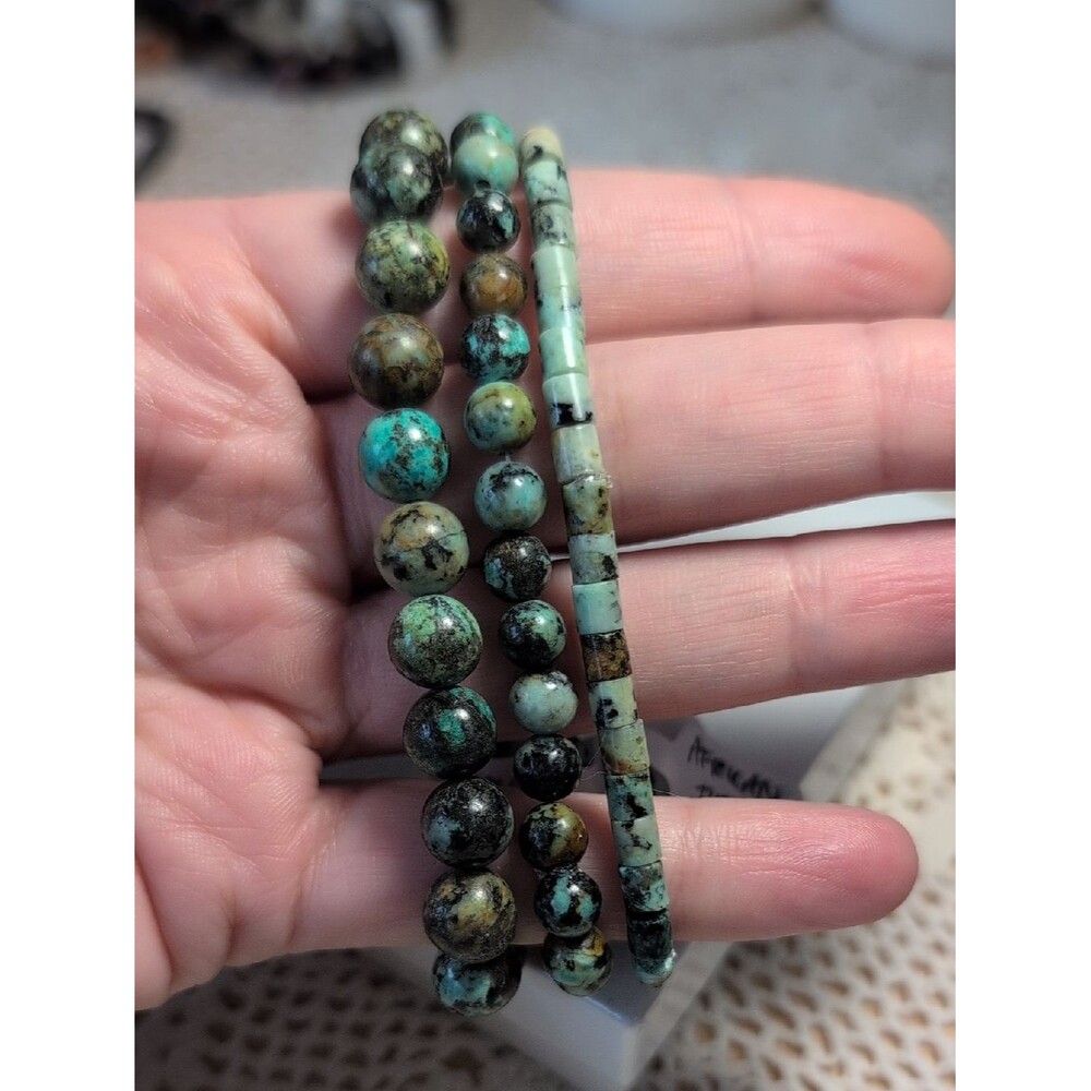 African Turquoise Stretch Bracelet Set